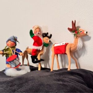 Vintage Annalee Santa and Reindeer, Little Drummer Boy 1963, 1965, 1971 and 1998